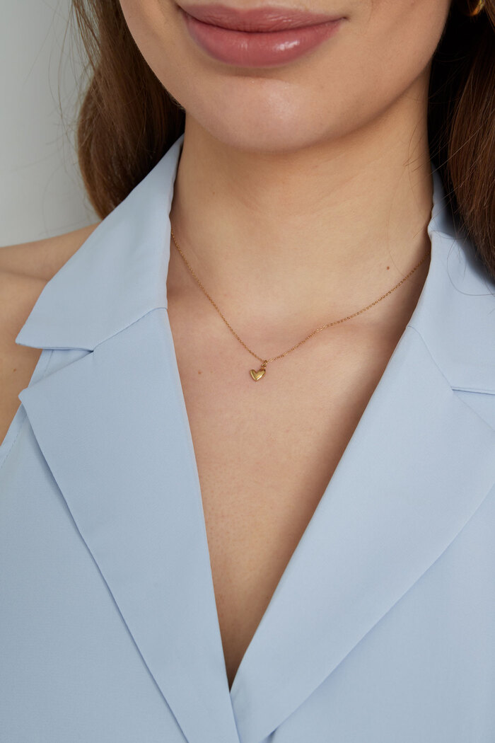 Klassische Halskette mit Herzanhänger – Gold Bild4